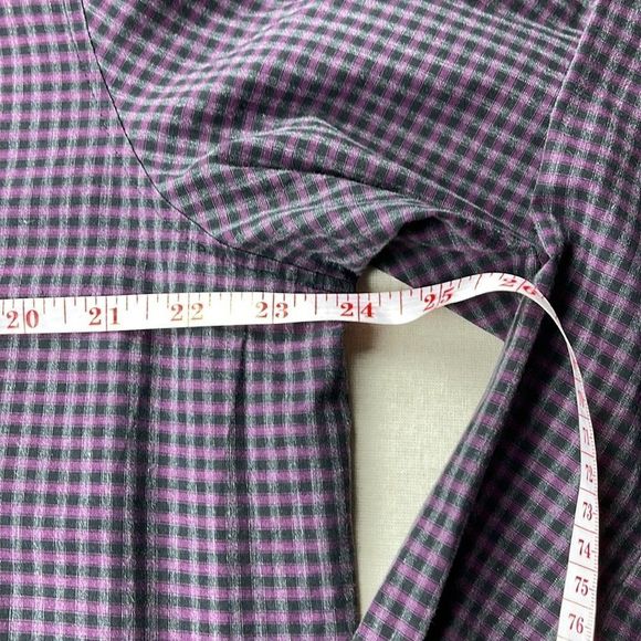 Calvin Klein Shirt Mens Size 16.5 34/35 Purple Gingham Slim Stretch Button Down - Picture 8 of 9